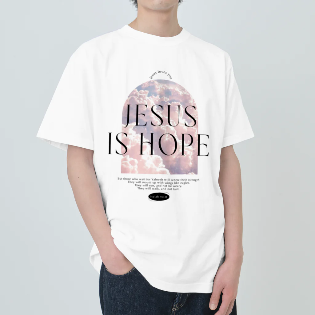 jeje-roomのIsaiah 40:31（PINK) Heavyweight T-Shirt