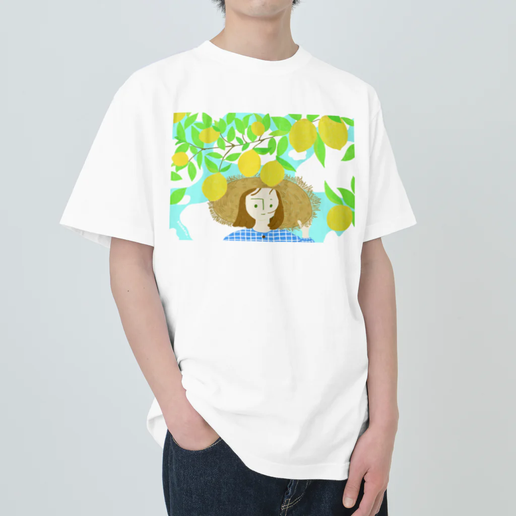 koharuのレモン畑の女の子 ヘビーウェイトTシャツ