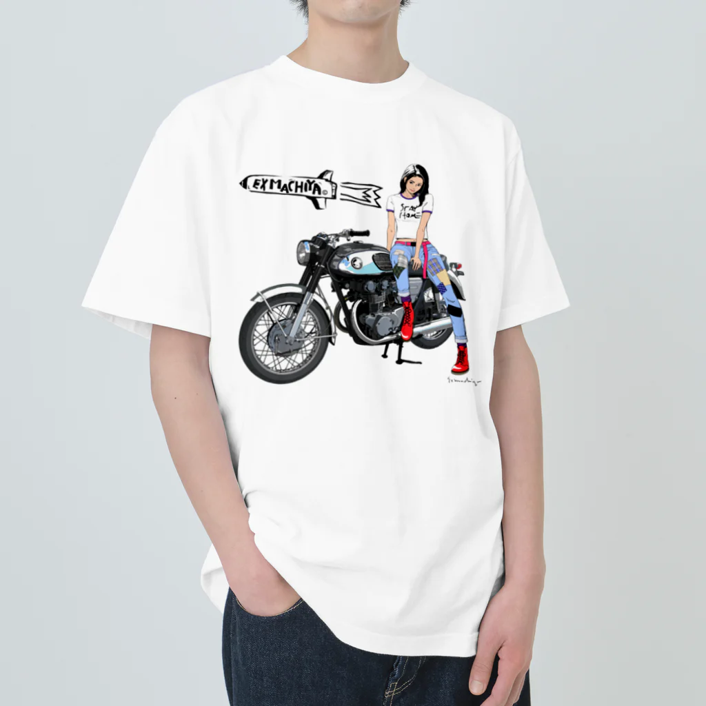 machiperのバイク女子 Heavyweight T-Shirt