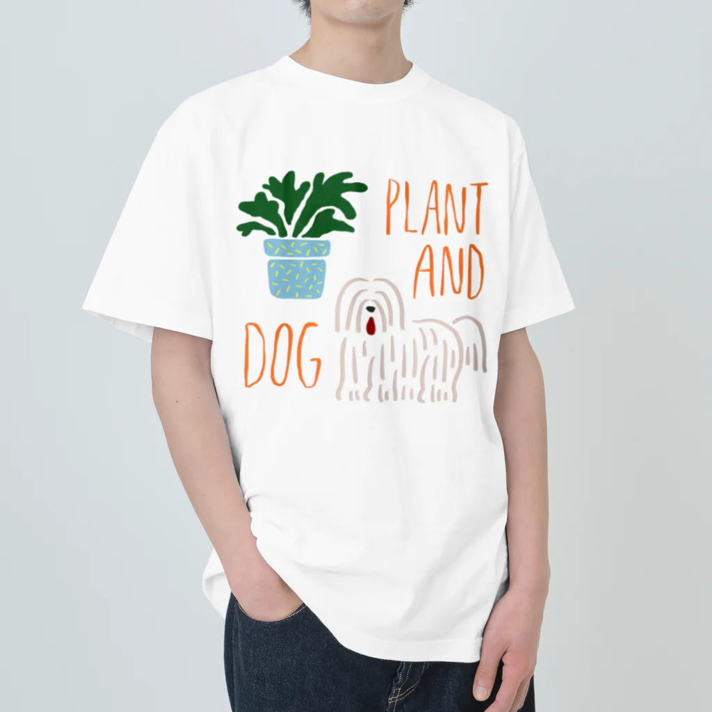 こだまの植物とイヌ ヘビーウェイトTシャツ