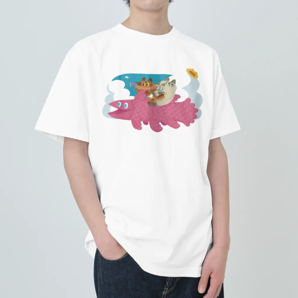 みみしゃぶといえてぃの海を見に行こう ヘビーウェイトTシャツ