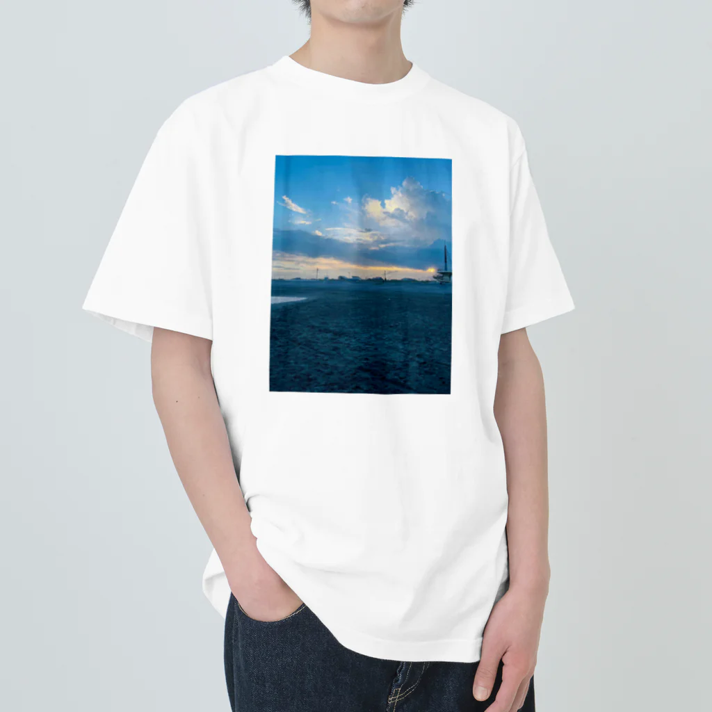 豊風本舗の九十九里浜　浜辺 Heavyweight T-Shirt