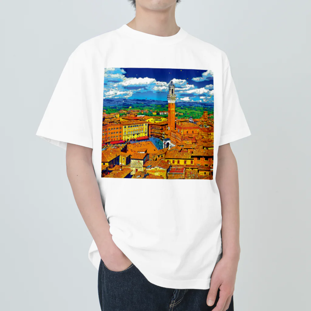 GALLERY misutawoのイタリア シエナの街並み ヘビーウェイトTシャツ