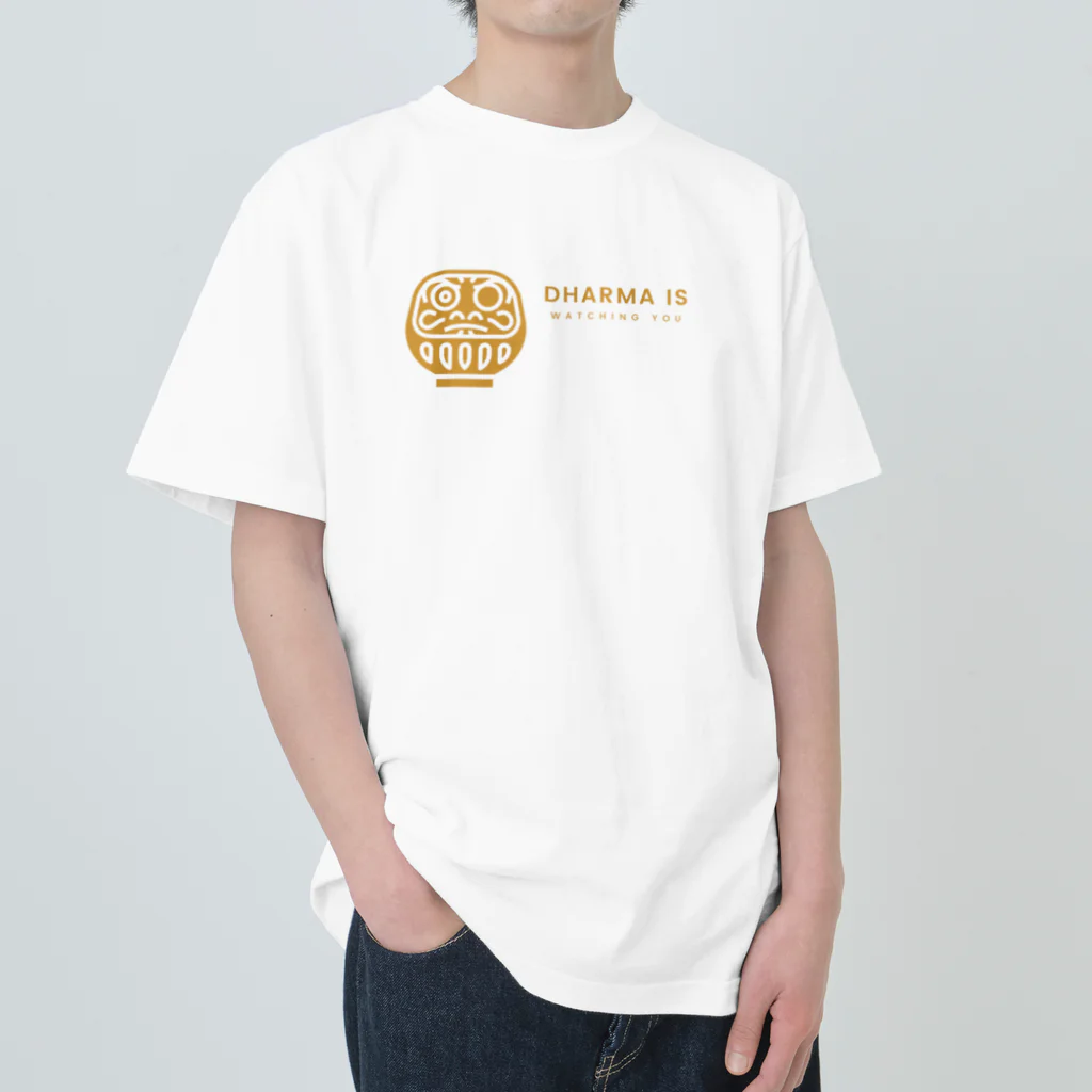 マッチングマリナ公式のゴールドロゴダティ Heavyweight T-Shirt