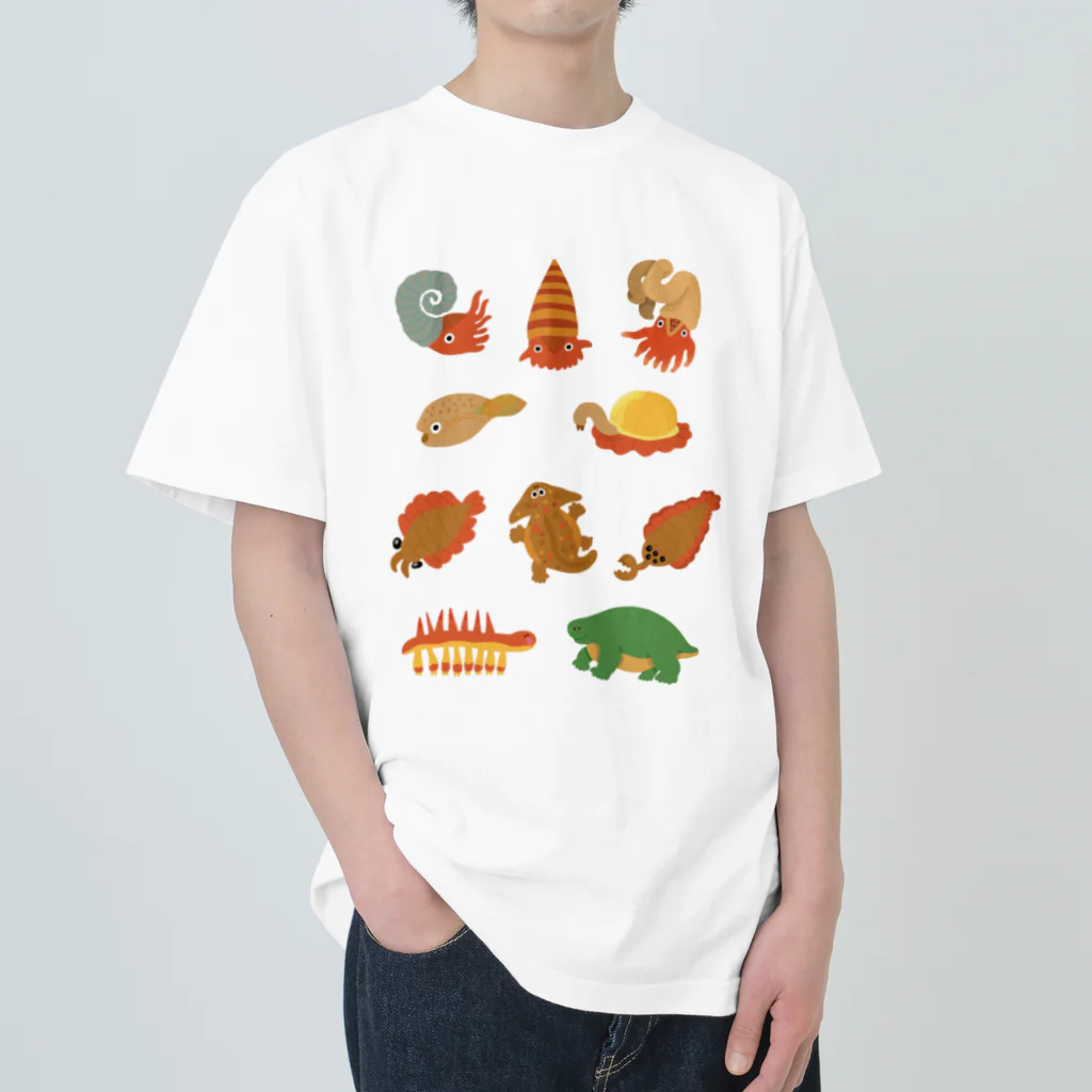 すずの木洋品店の古生物柄 ヘビーウェイトTシャツ