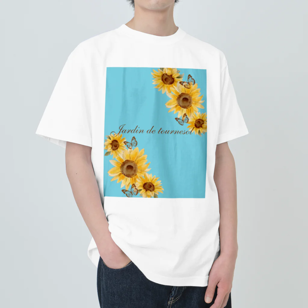 🦋Papillon de la lune🌙のJardin de tournesol（ひまわりの庭）シリーズ ヘビーウェイトTシャツ