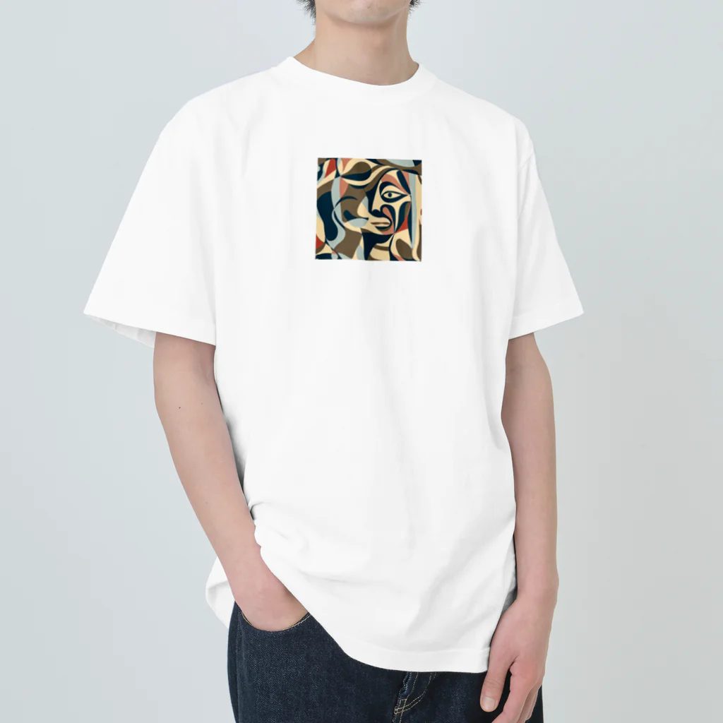 blue_springのピカソ風迷彩 Heavyweight T-Shirt