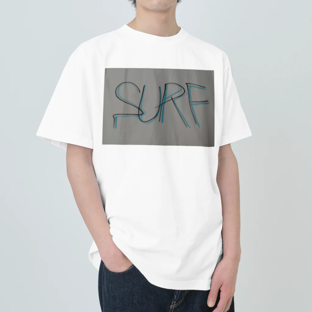 SURF810のSURF 文字(青影) Heavyweight T-Shirt