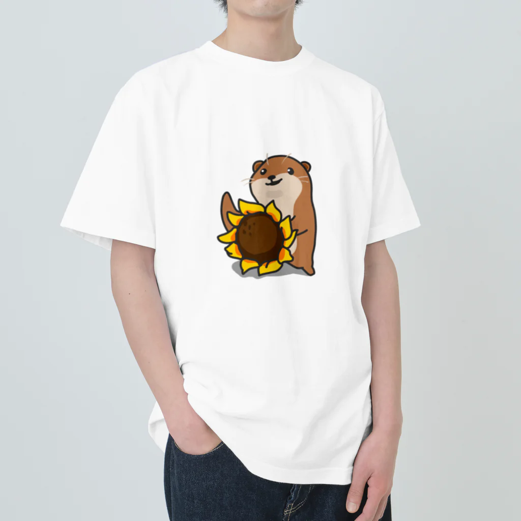 まんまるプップのカワウソ丸 Heavyweight T-Shirt