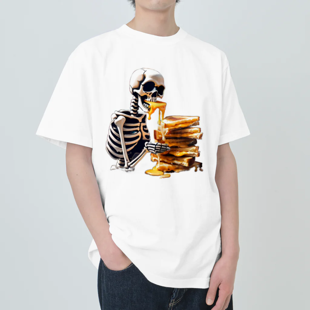 浪漫千代（ロマチョんの店）のNo matter how much you eat, you won't get fat. Heavyweight T-Shirt