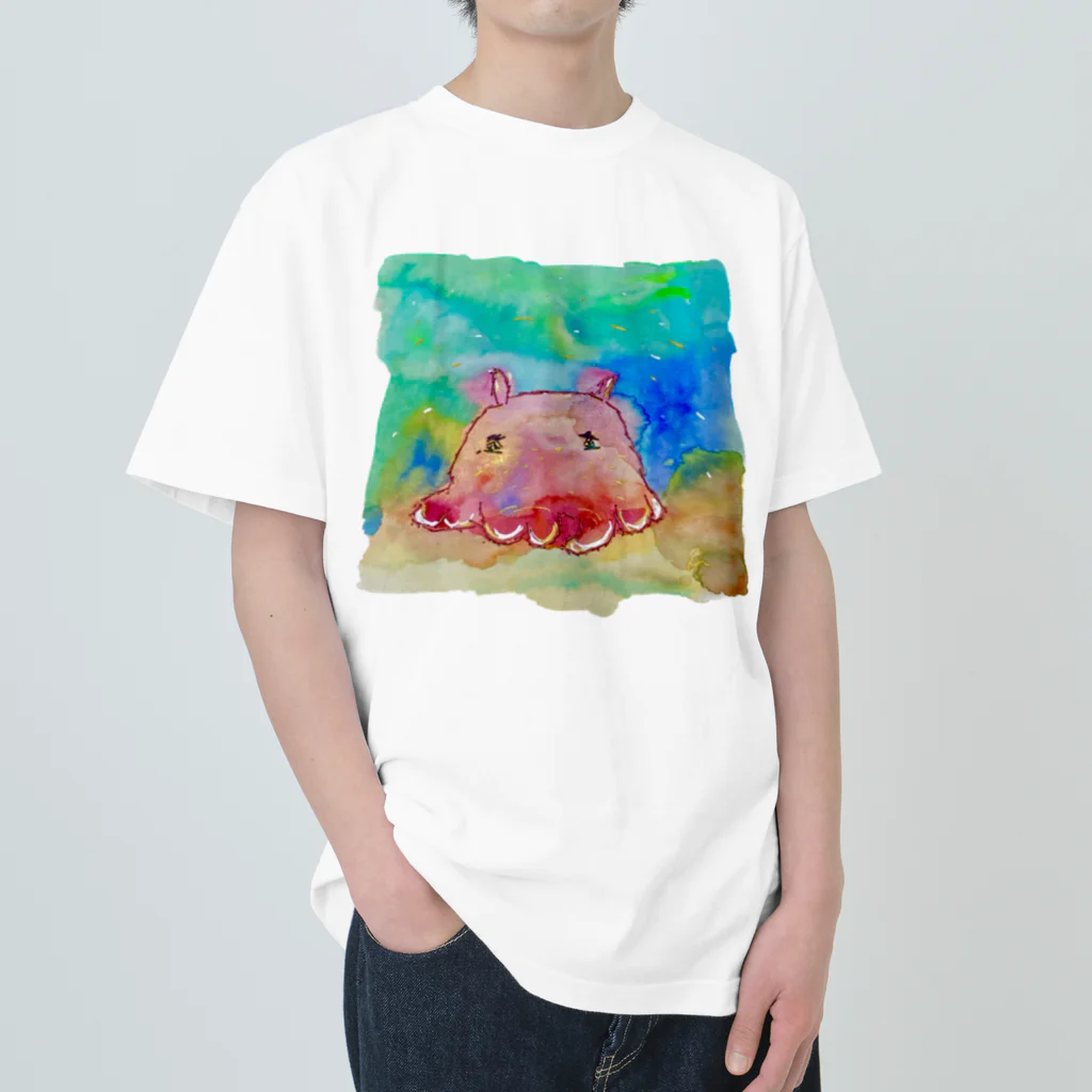 onmycolorの楽描き店のめんだぁこさん Heavyweight T-Shirt