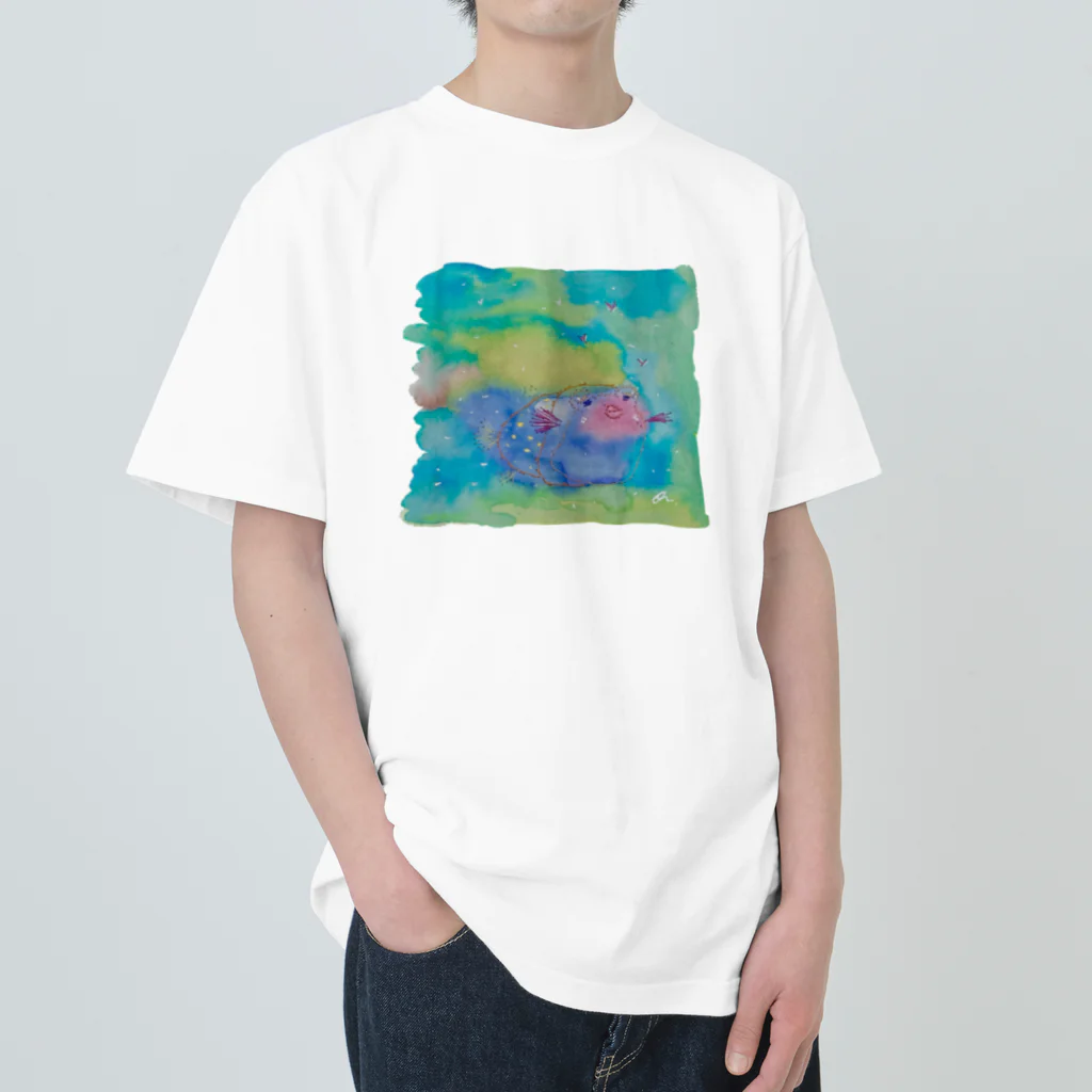 onmycolorの楽描き店のはこぷく代さん ヘビーウェイトTシャツ