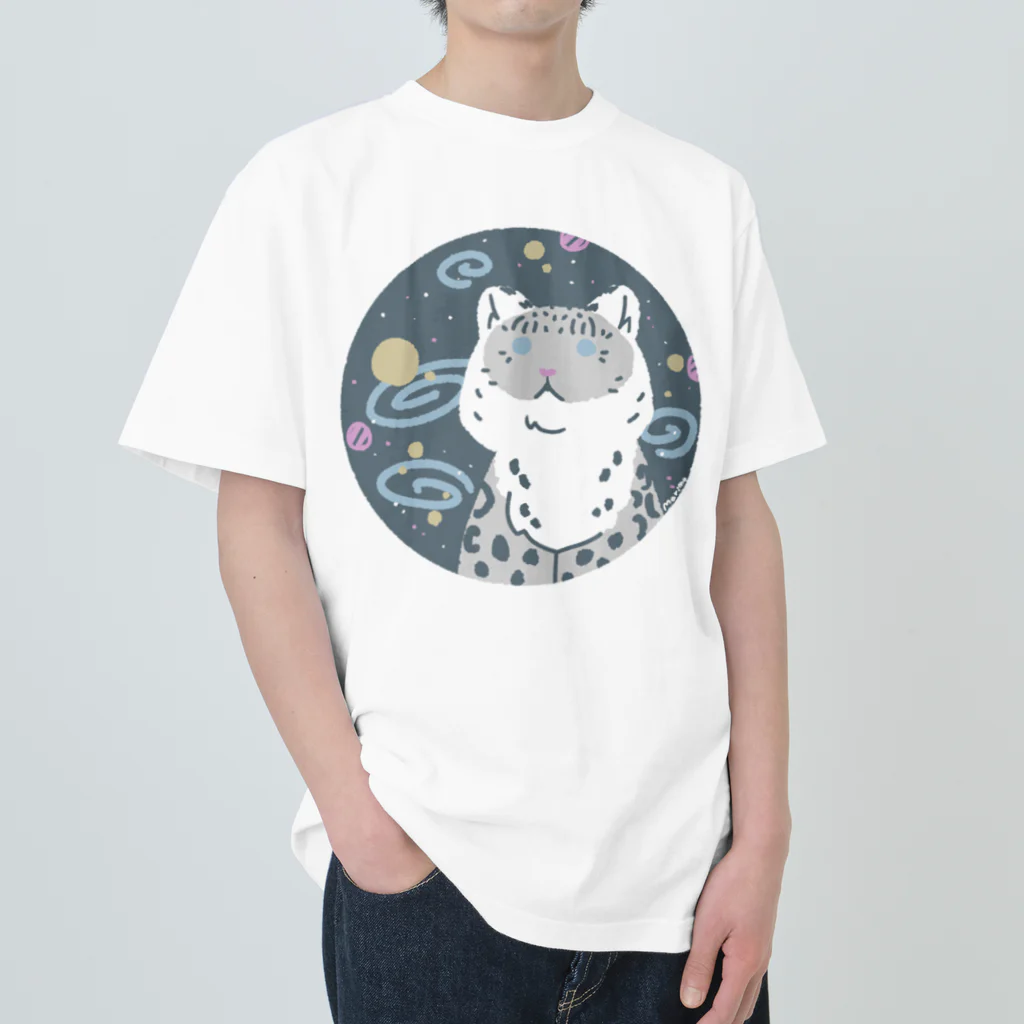 まりもの宇宙ユキヒョウ ヘビーウェイトTシャツ