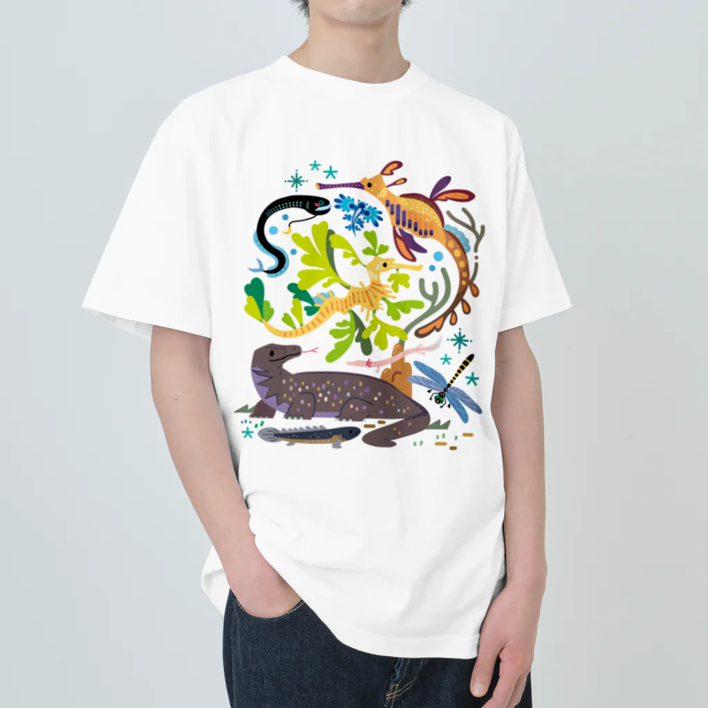 みなとまち層の世界のドラゴンたち Heavyweight T-Shirt