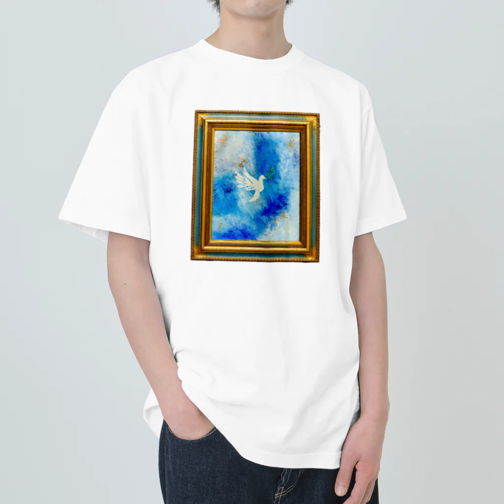 designworldの新しい地球へ飛び立つ平和のハト Heavyweight T-Shirt