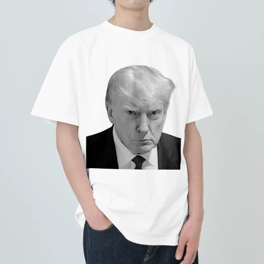 NEWYORK TREND STUDIOのDonald Trump mug shot(ドナルド・トランプ マグショット) ヘビーウェイトTシャツ