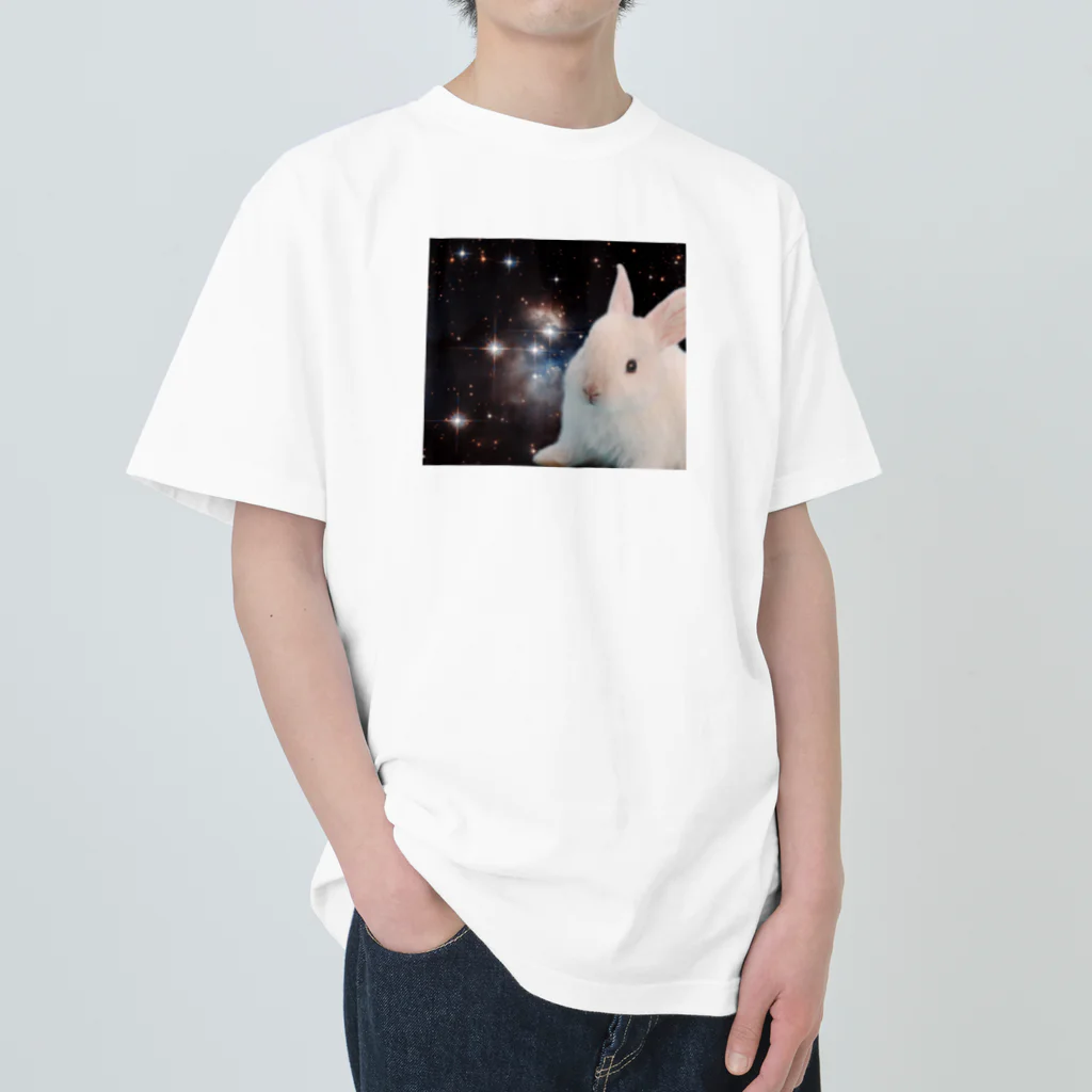 宇宙動物園の宇宙白うさぎ Heavyweight T-Shirt