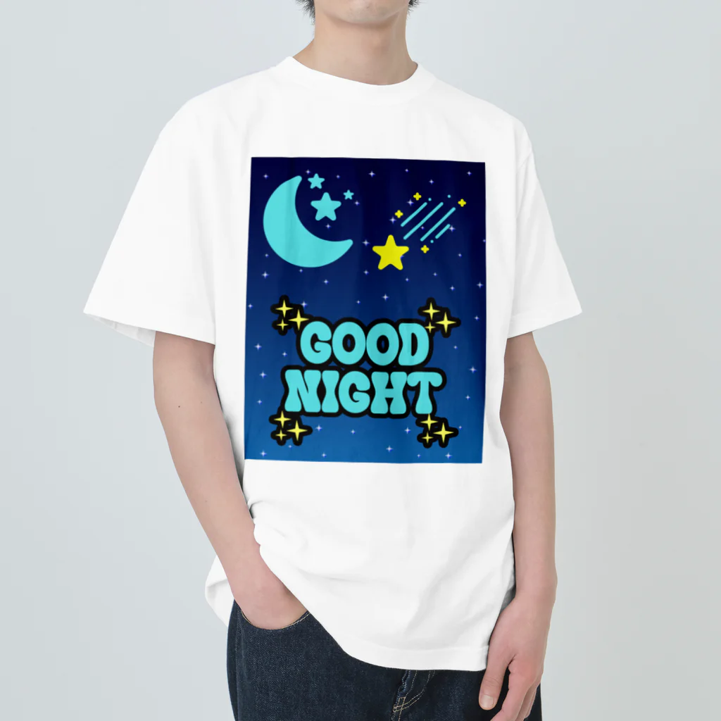 nene-cocoの夜空に広がる美しい星空 ヘビーウェイトTシャツ