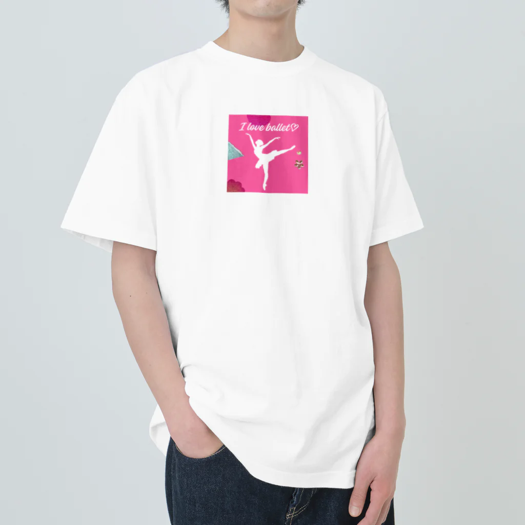 nozomi-mama-shop♪のI love balletグッズ🩰 Heavyweight T-Shirt