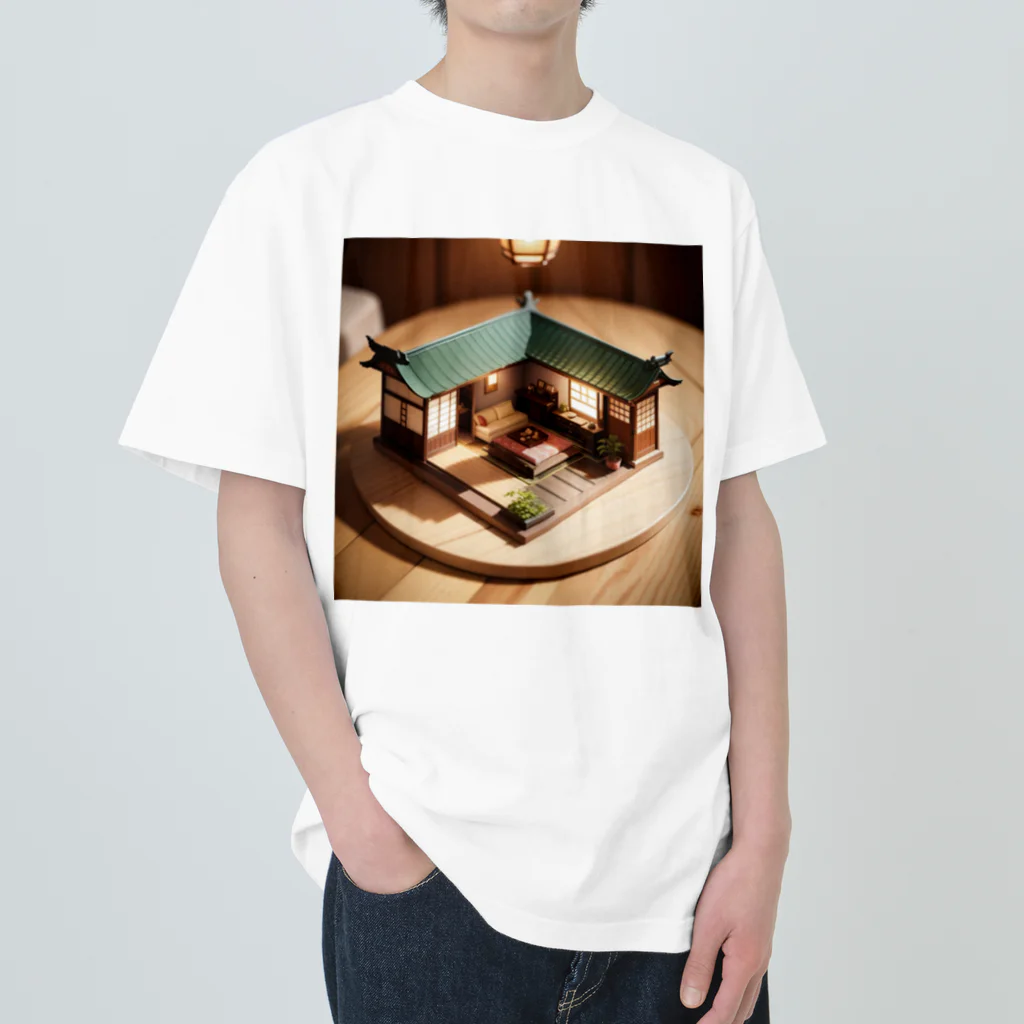 chocobo25whiteのミニチュアな日本家屋01 ヘビーウェイトTシャツ