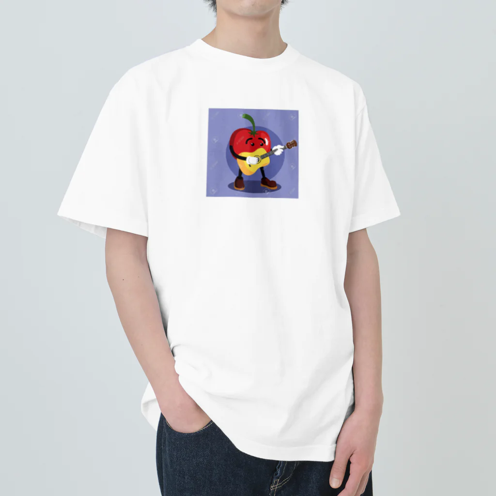 satomatoのイラストのギターを弾くトマトくん Heavyweight T-Shirt