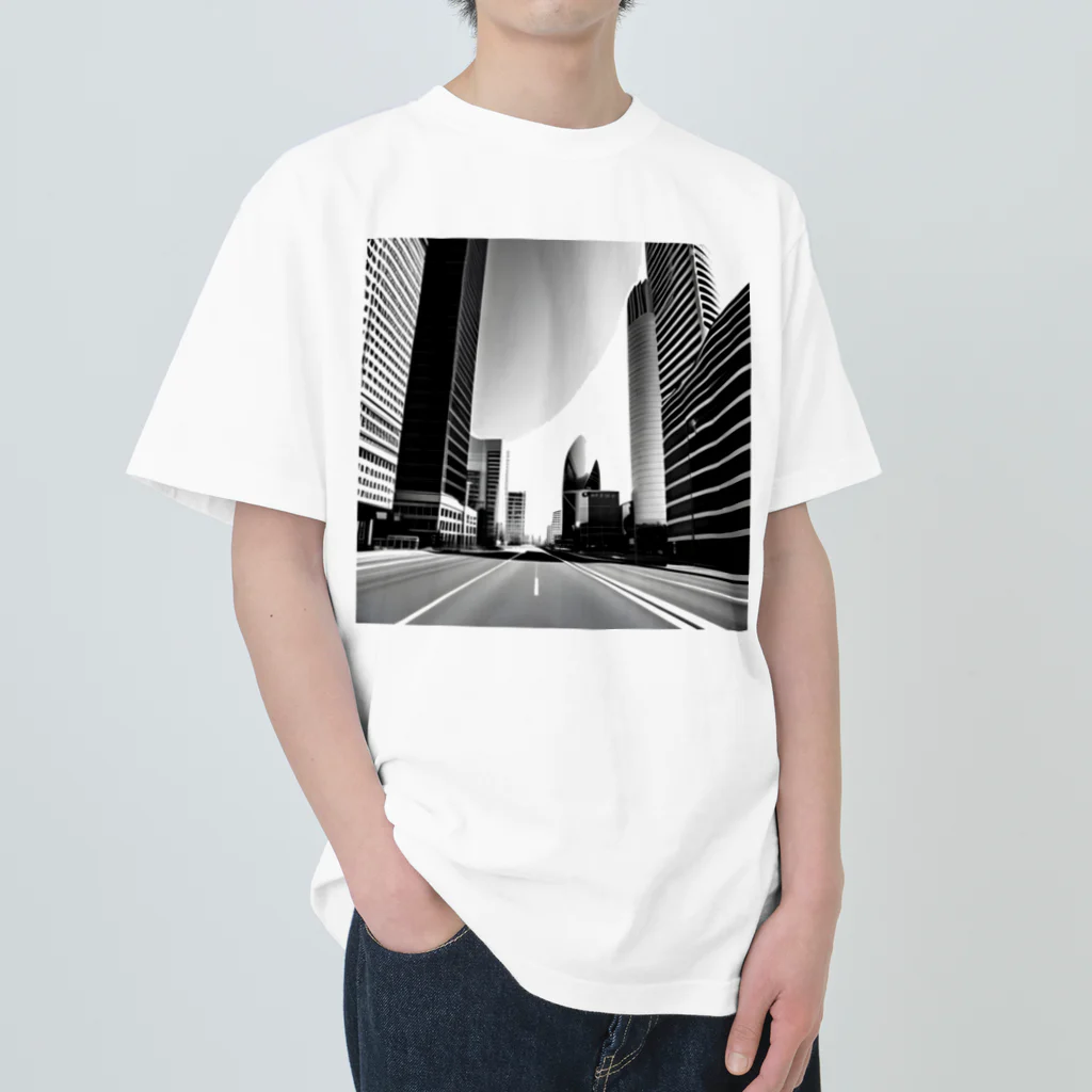 animaltennensuiの都市の鼓動：白黒で描くアーバンスケープ Heavyweight T-Shirt