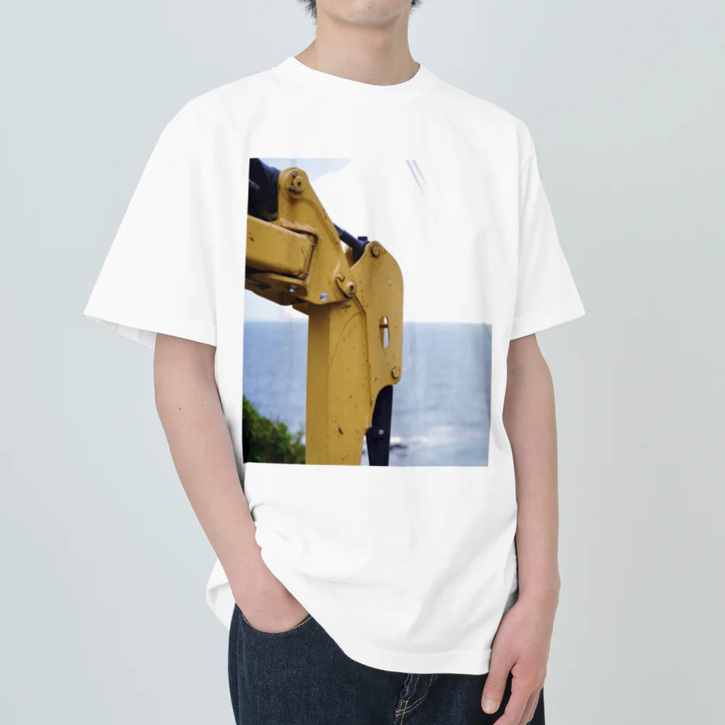 鯖いTシャツ屋さんの海＿重機＿黄色 Heavyweight T-Shirt