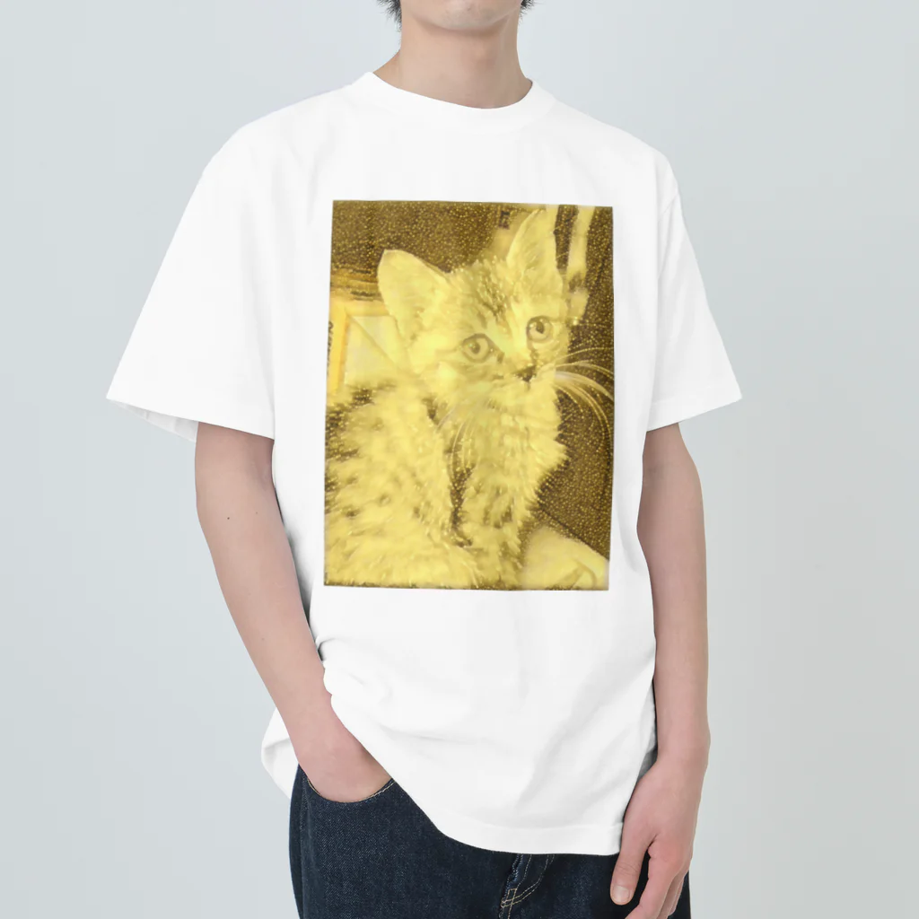 金色猫のキラキラネコ Heavyweight T-Shirt