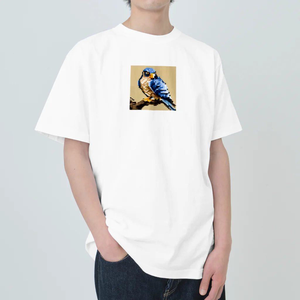 ラッキーマインあべむつきのドット絵の青い鳥 Heavyweight T-Shirt