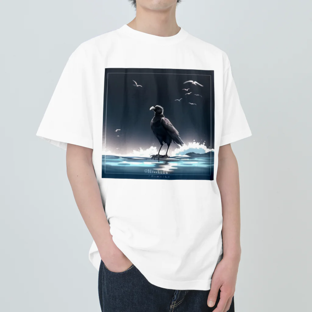 kota.の水面のカラス ヘビーウェイトTシャツ