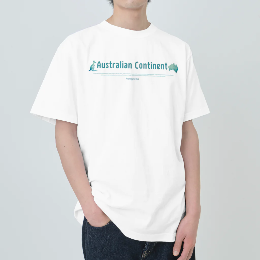 Yaya-rrのオーストラリア大陸とカンガルー ヘビーウェイトTシャツ