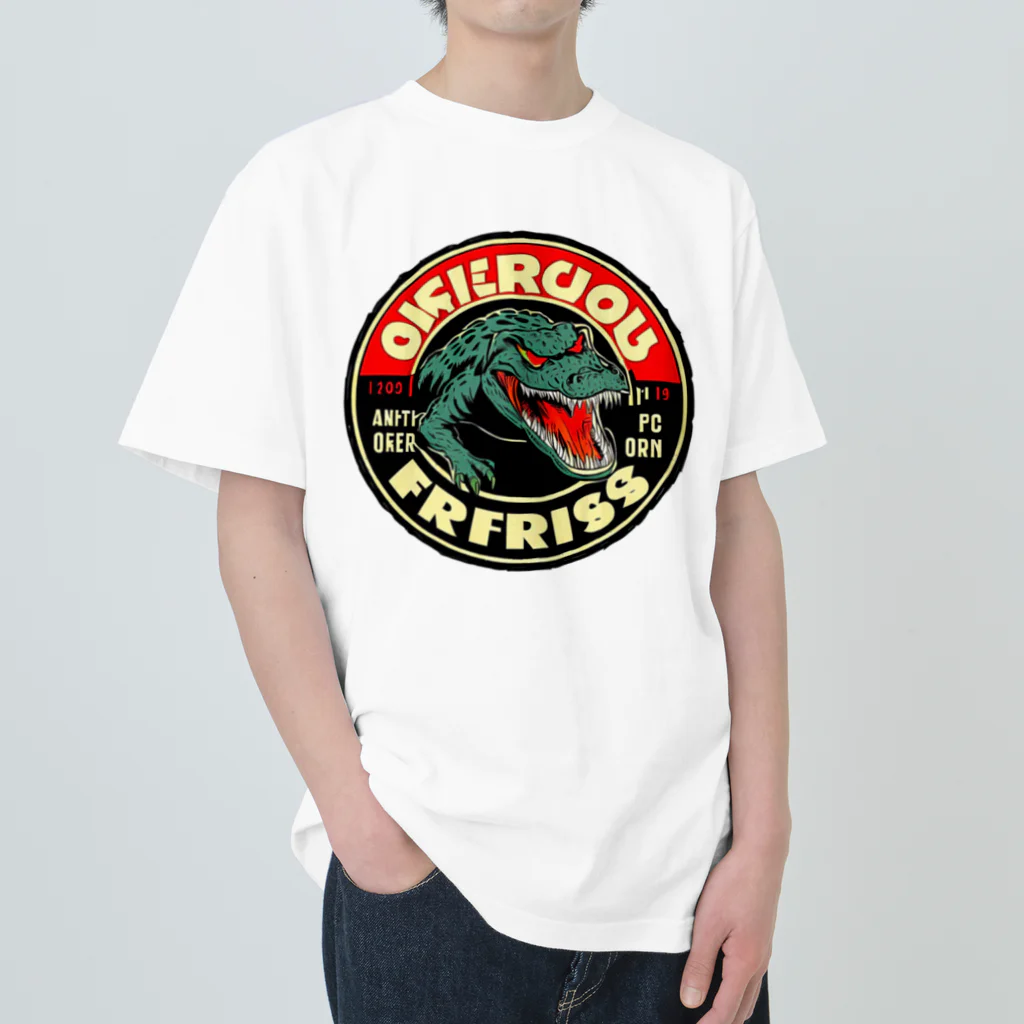 スバルSUZURI店のferocious crocodile 04 ヘビーウェイトTシャツ