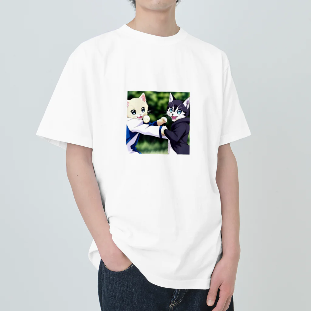 Haniwanの殴り愛猫 Heavyweight T-Shirt