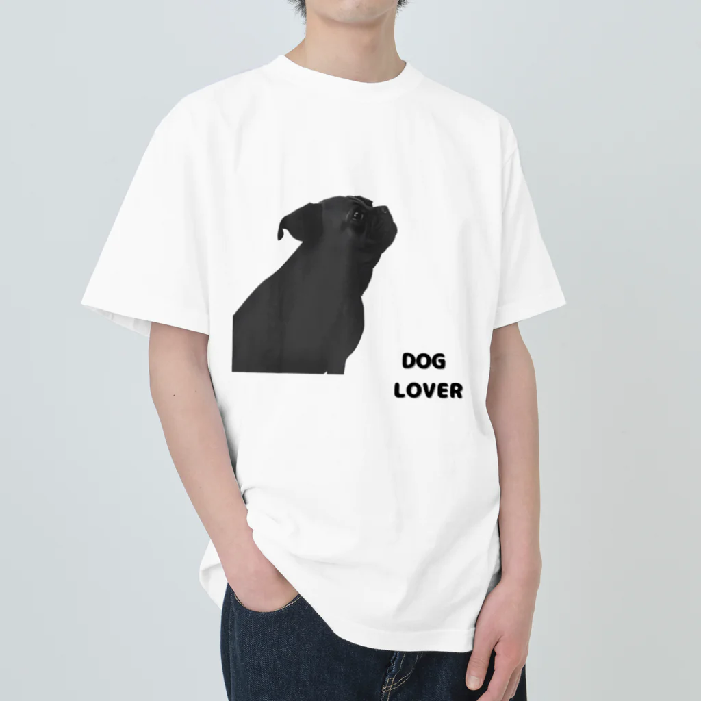 DOG LOVERのDOG LOVER（パグ） Heavyweight T-Shirt