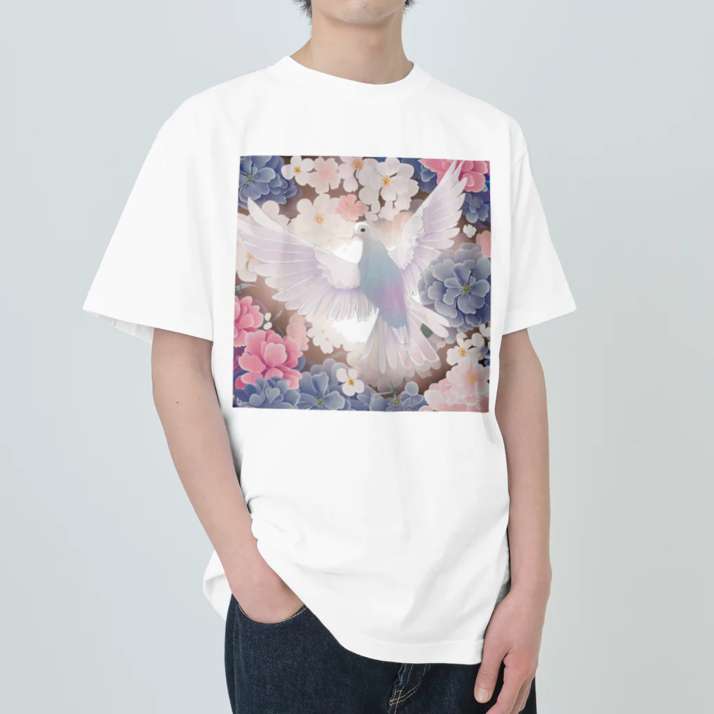 こりすまるの夢幻　鳩　善と美 Heavyweight T-Shirt