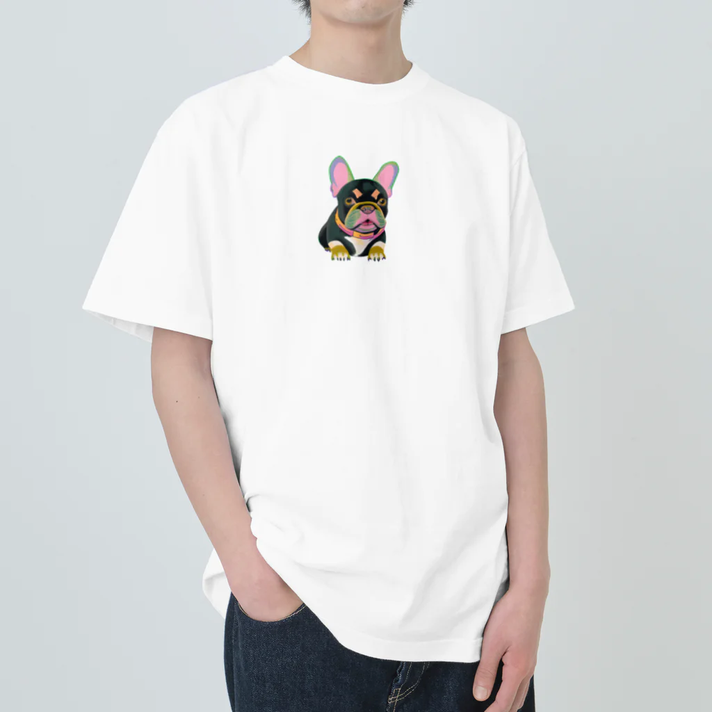 ボステリのフレンチブルドッグ　クロちゃん ヘビーウェイトTシャツ