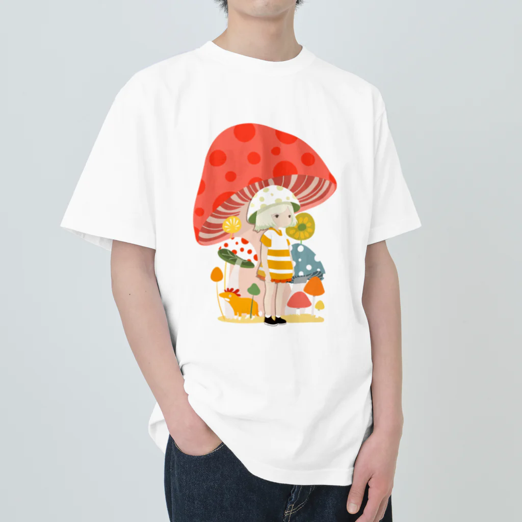 MangMARUのキノコ少女 Heavyweight T-Shirt