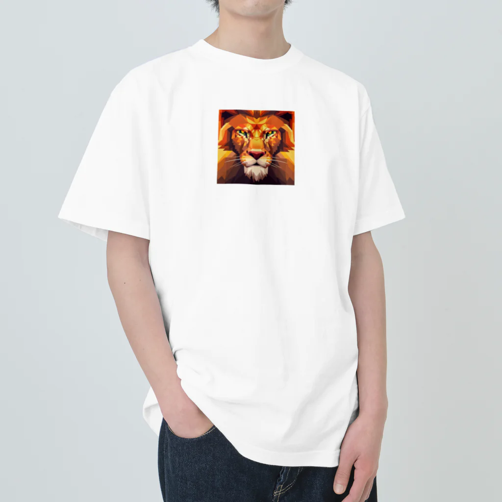 KAWAKAMI-SENTAROUの可愛い猛獣ドットレオ ヘビーウェイトTシャツ