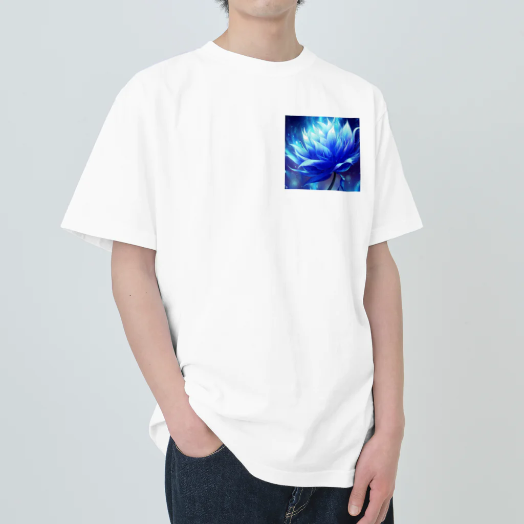 まよの幻想的なブルーフラワー Heavyweight T-Shirt