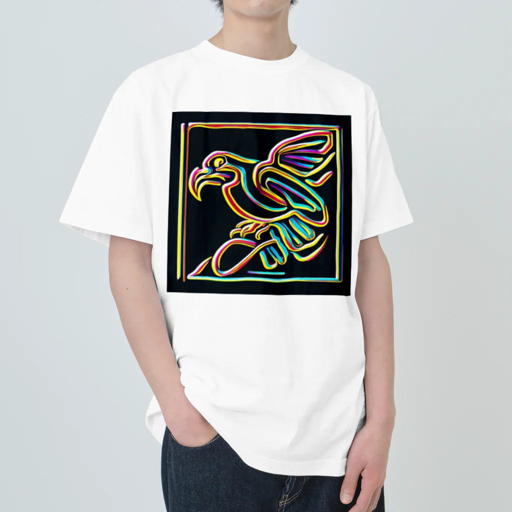 ikubohのナスカの地上絵「オウム」インスパイア06 Heavyweight T-Shirt