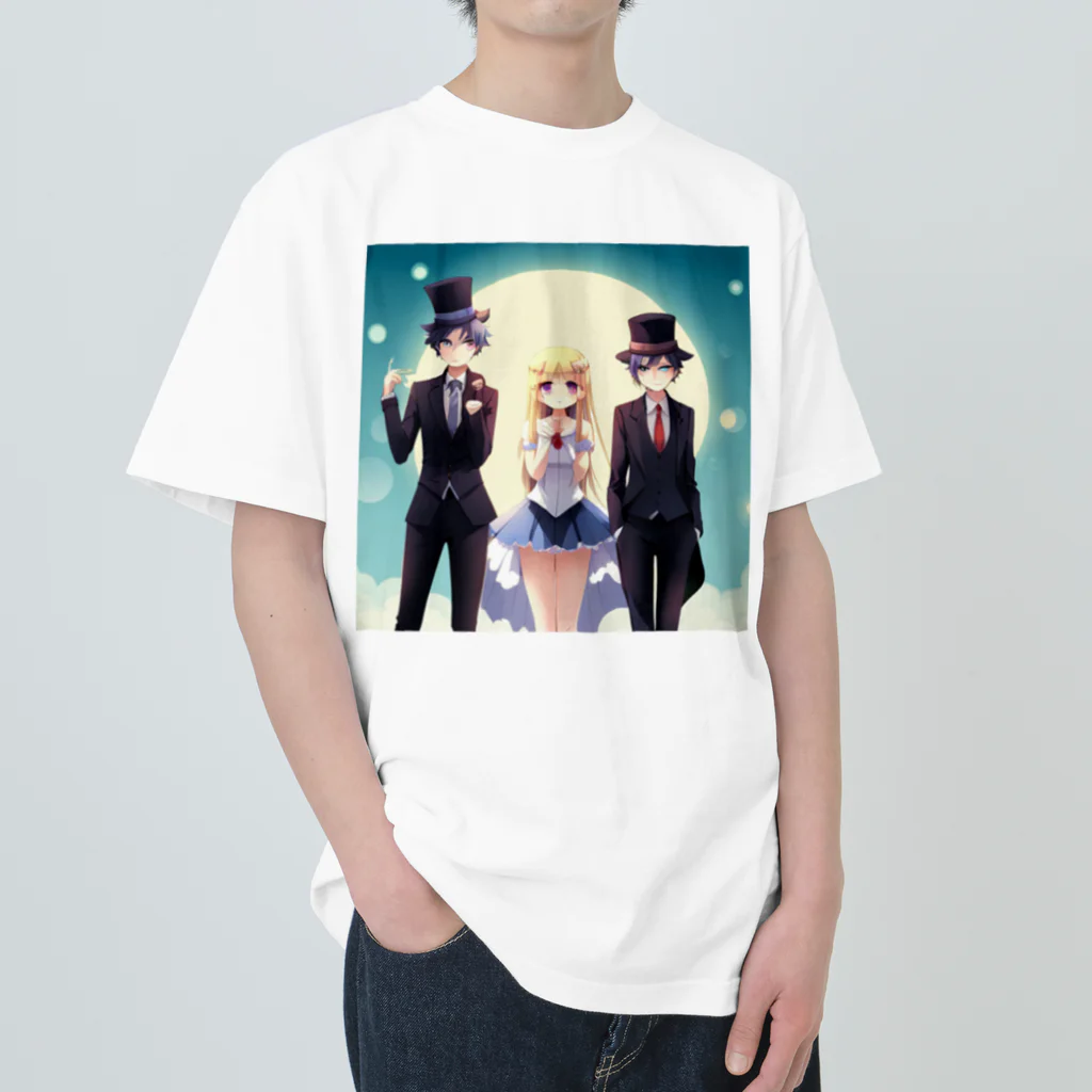 こころカフェの素敵な３人組み ヘビーウェイトTシャツ