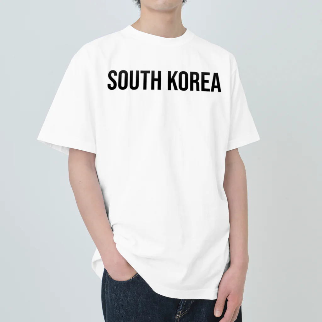 ON NOtEの大韓民国 ロゴブラック ヘビーウェイトTシャツ
