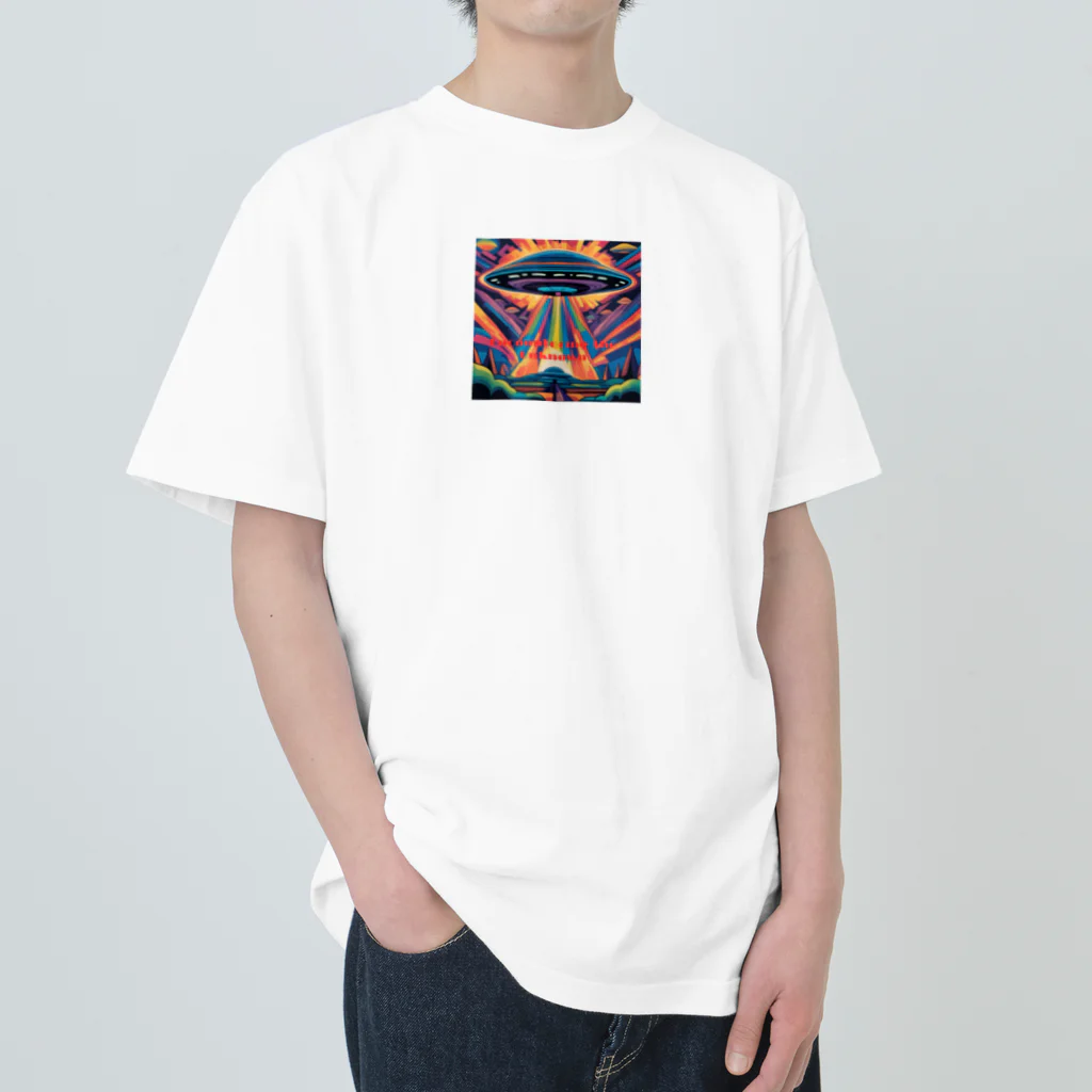 Zvookのサイケデリック　UFO Encountering the Unknown Heavyweight T-Shirt