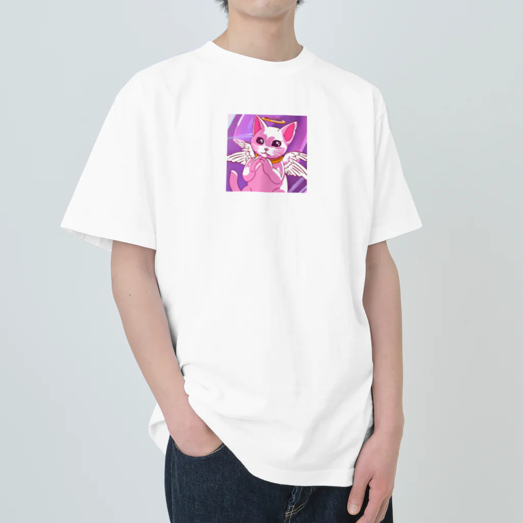 可愛い猫ちゃんの天使な猫ちゃん Heavyweight T-Shirt