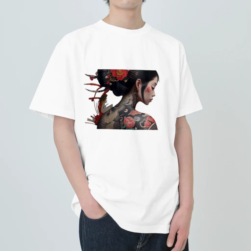 新ーARATAの和彫り美しい女性 Heavyweight T-Shirt