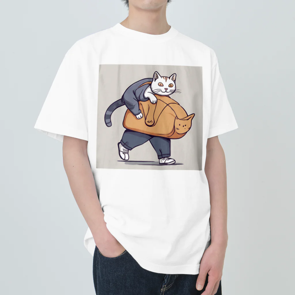 aoking_の不思議猫 Heavyweight T-Shirt