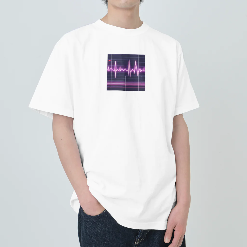 mustyのかっこいい心電図波形 ヘビーウェイトTシャツ