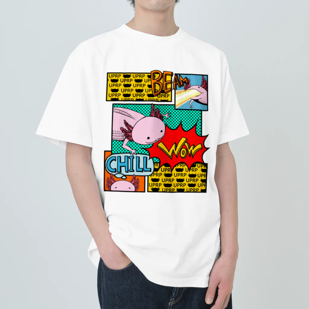 めいぷる工房メキシコサラマンダー支店のアメコミ風サラマンダー ヘビーウェイトTシャツ