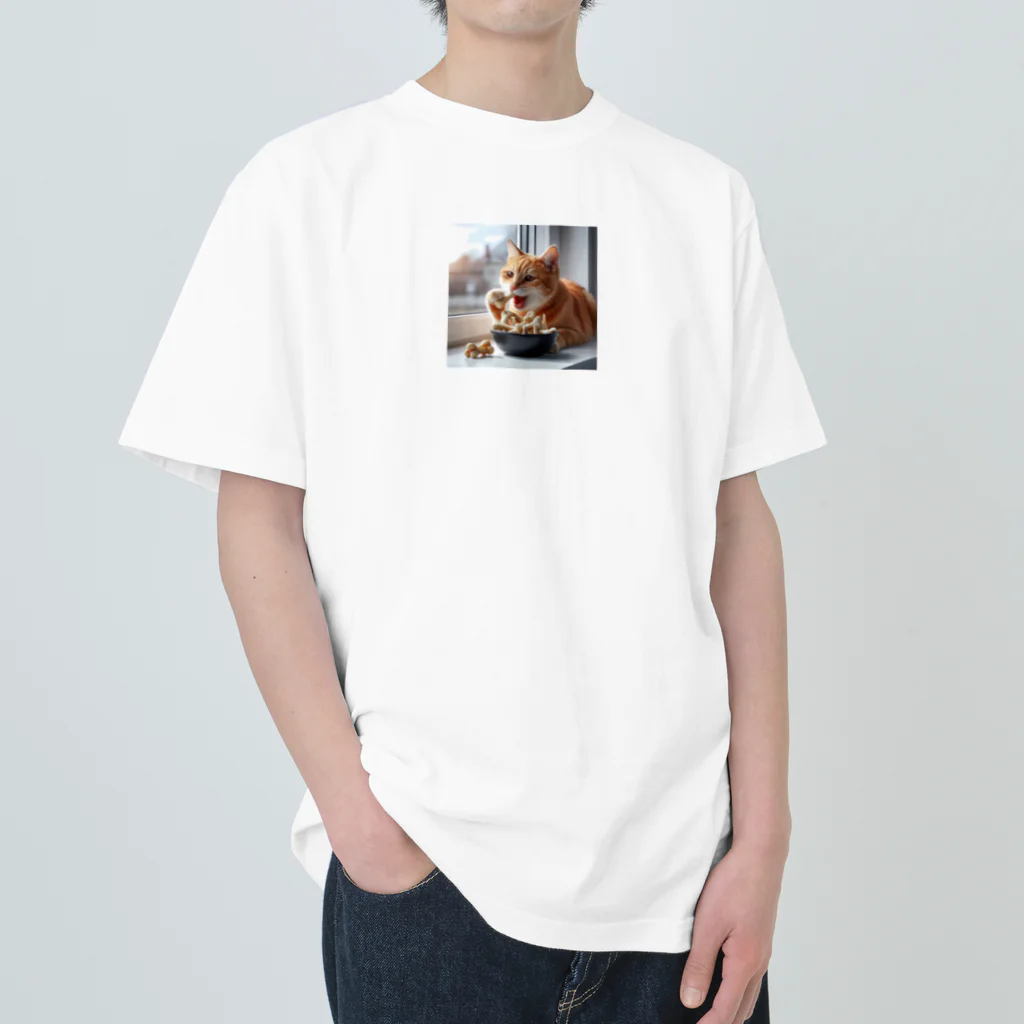 Shiba_IncのBones & Cats（骨 & 猫） Heavyweight T-Shirt