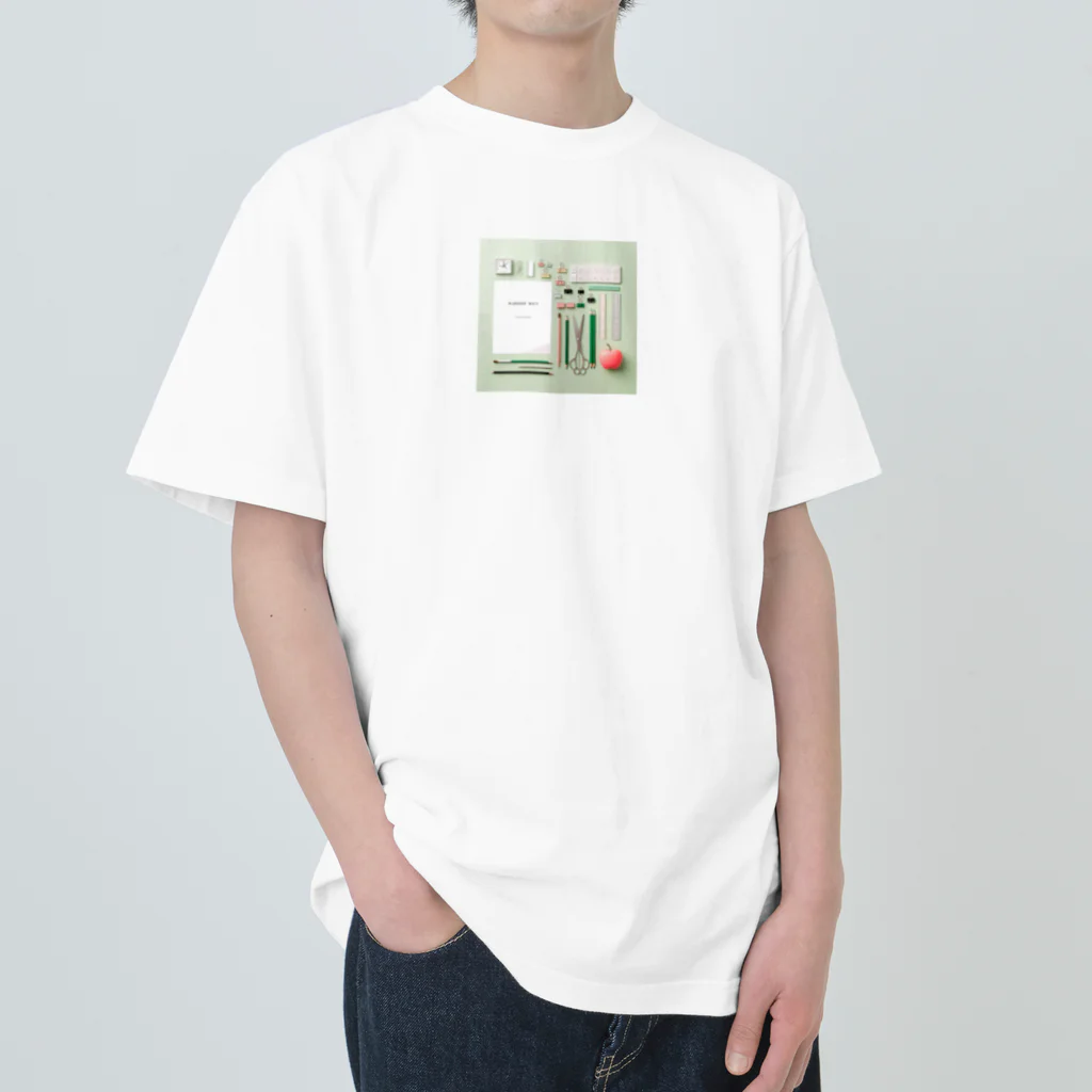 Lock-onの文房具大好き❤緑色02 Heavyweight T-Shirt